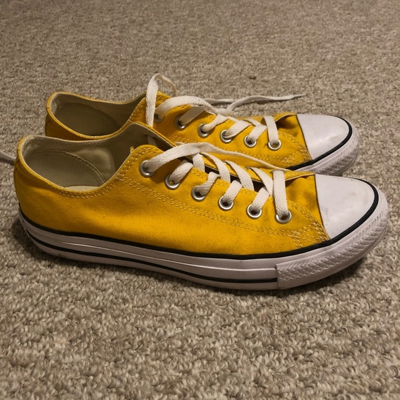 yellow women's converse shoes